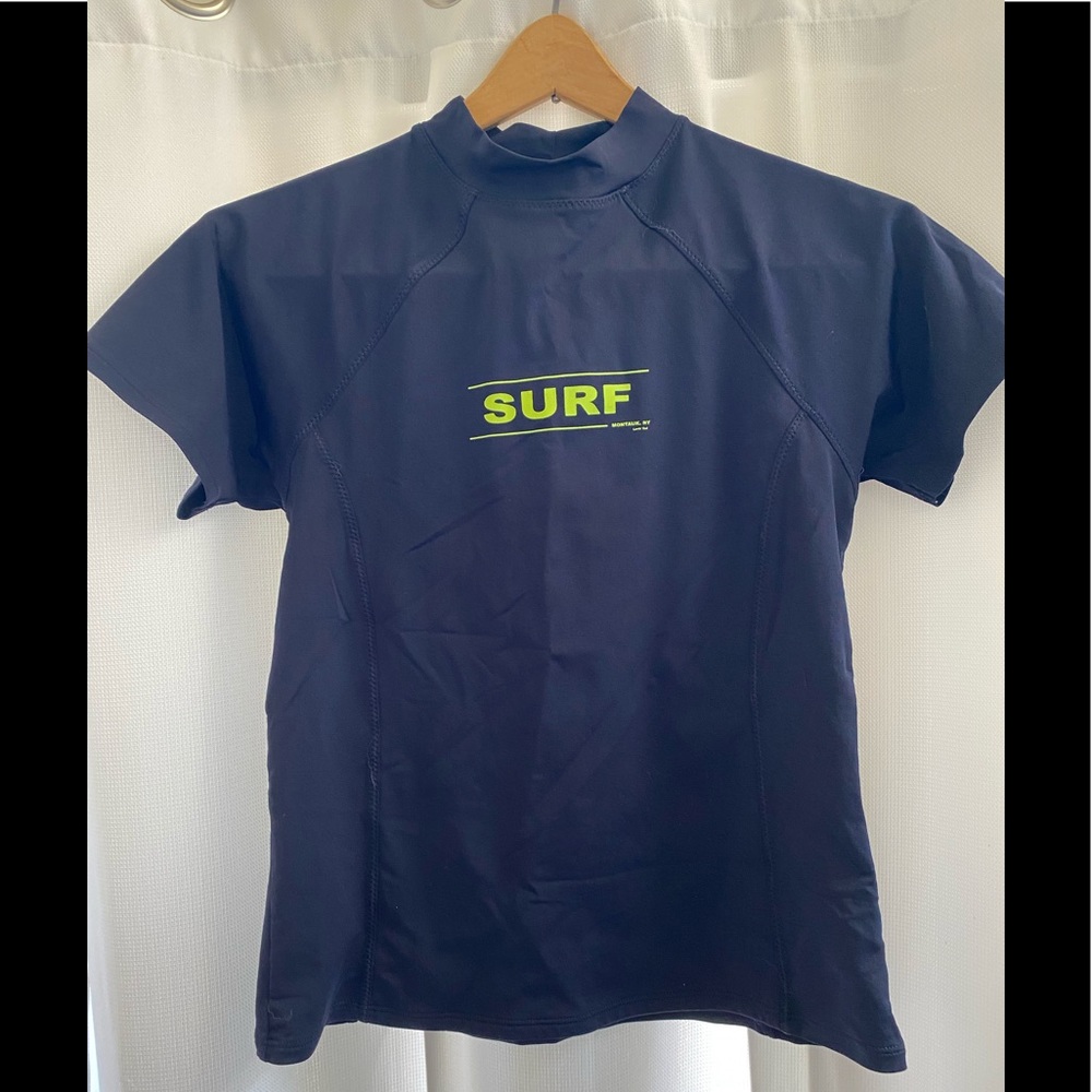 Kids land end surf shirt rash guard navy blue